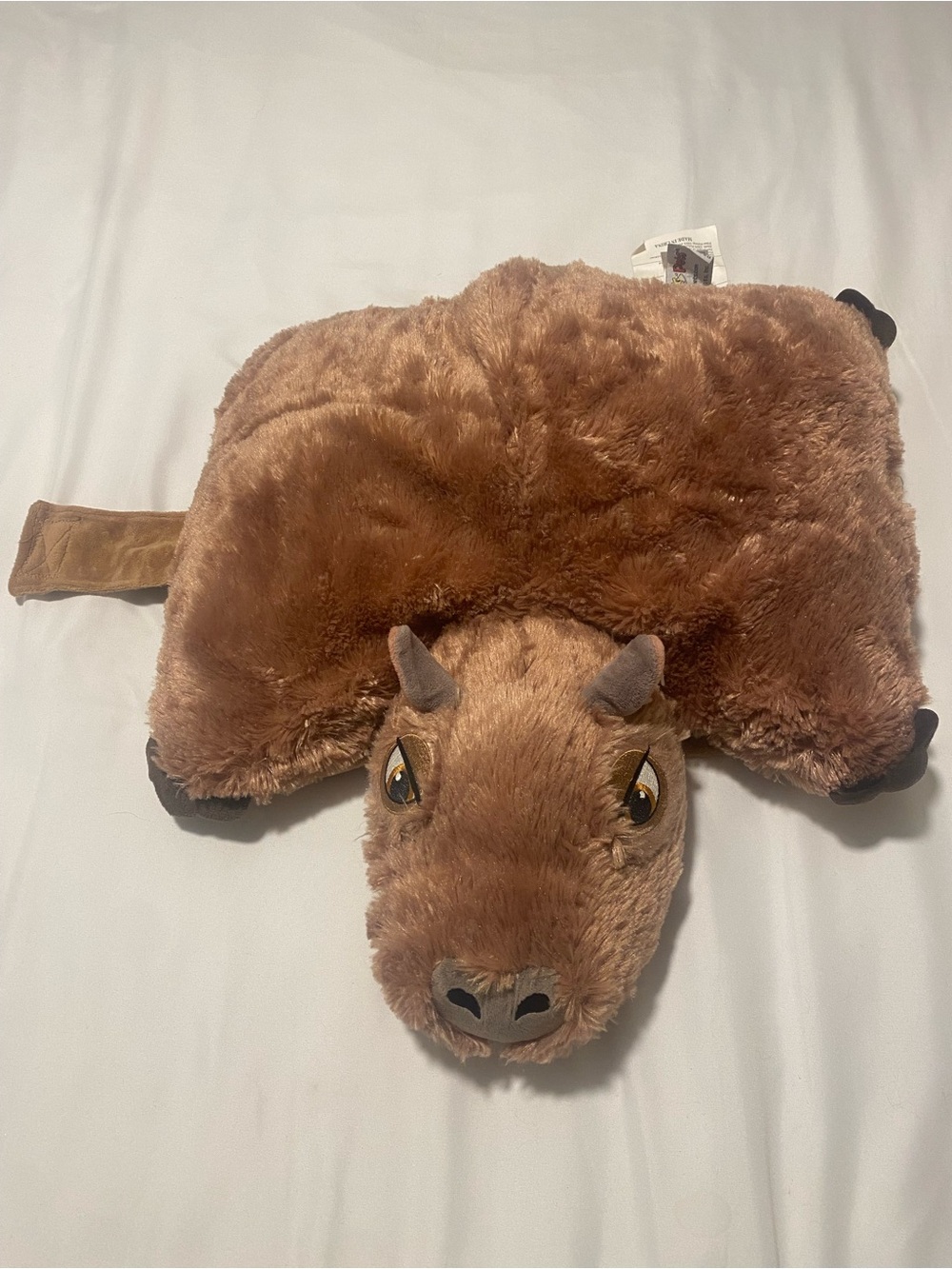 Plush Bison Stuffed Animal Pillow - Brown